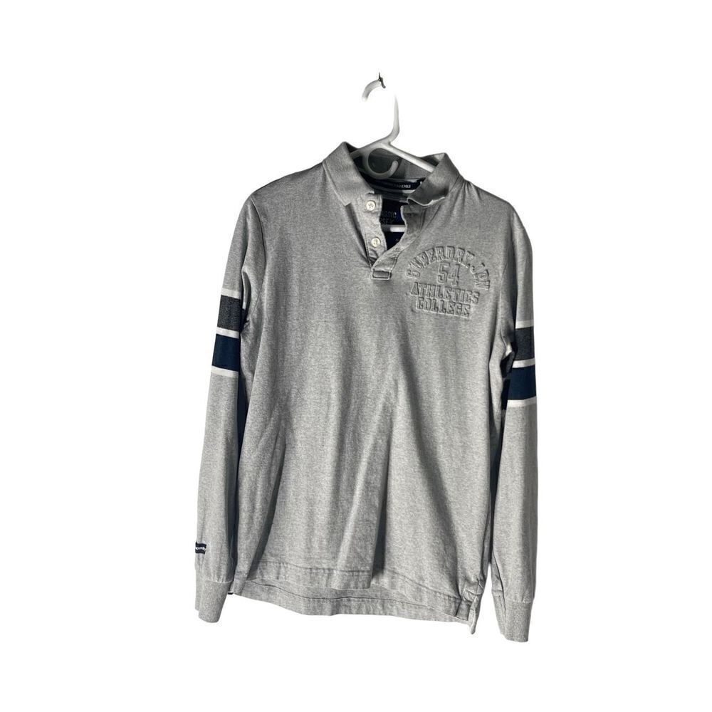 Superdry Classic Long Sleeve Stripe Embossed Polo Shirt